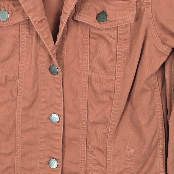 Eddie Bauer Denim Jean Jacket MED Biker Grunge Trucker Punk Retro Rock 80s Rust - Picture 5 of 13